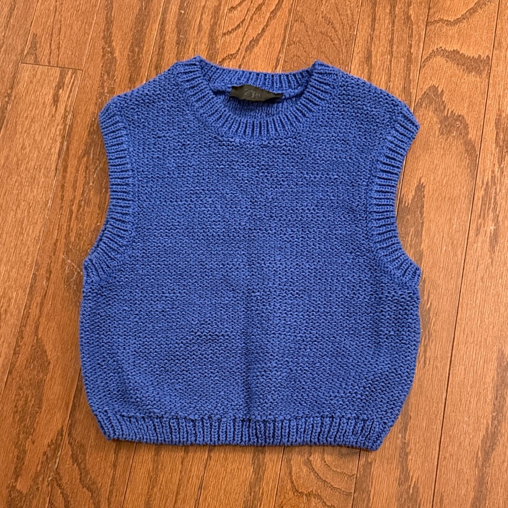 Zara Blue Knit Crop Top